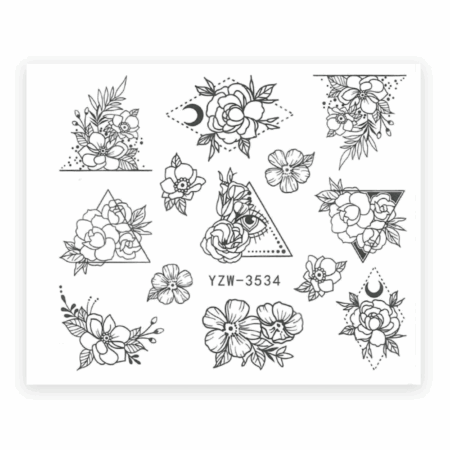 Decalque de água florido YZW-3534