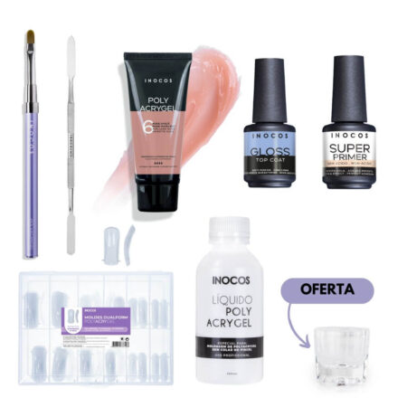 Kit Polyacrygel Completo c/ primer e brilho ref. 53 - Inocos