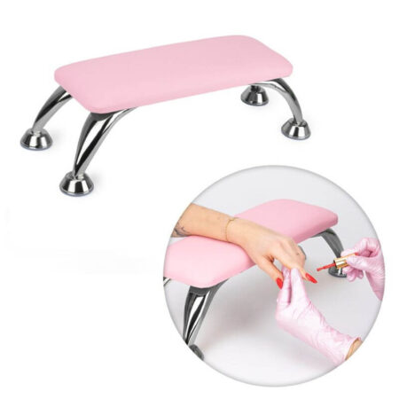 Suporte de braços para manicure ref.9170 - Rosa e prateado