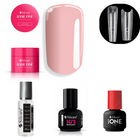 Kit de gel com Moldes Sandwich Coffin (ref.0008)- Gel de construção Cover 50g UV Silcare - sem TPO