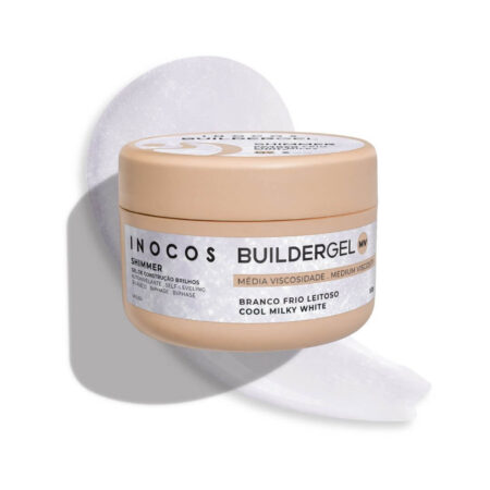 Gel de Construção Shimmer Branco Frio Leitoso Média Viscosidade 50g - Inocos