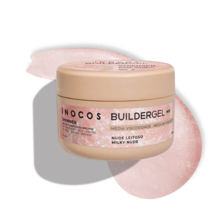 Gel de Construção Shimmer Nude Leitoso Média Viscosidade 50g - Inocos