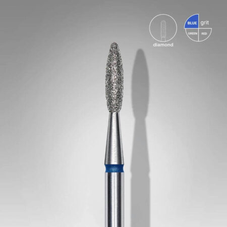 Broca diamantada para pele "chama" azul EXPERT diâmetro 2,1 mm, parte útil 8 mm (FA10B021/8) - Staleks