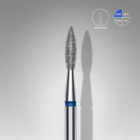 Broca diamantada para pele "chama" afiada azul EXPERT diâmetro 2,1 mm, parte útil 8 mm (FA11B021/8) - Staleks